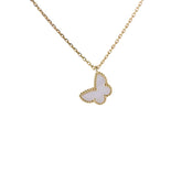 Van Cleef & Arpels VCA MOP Lucky Butterfly Pendant Necklace